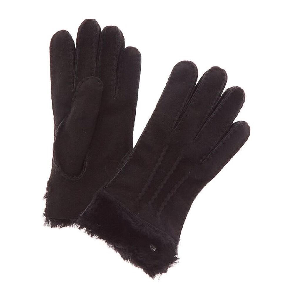 Ugg Exposed Shearling Gloves, Black